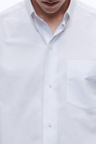 Chemise droite oxford - Blanc
