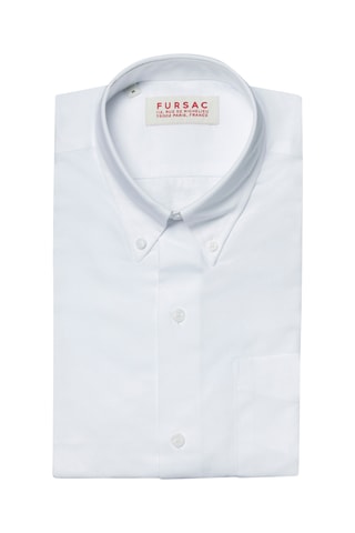 Chemise droite oxford - Blanc