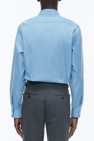 Chemise ajustée en popeline - Bleu clair