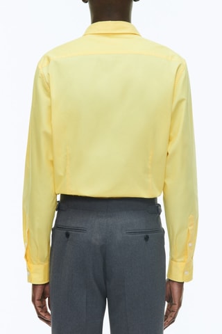 Chemise ajustée en popeline - Jaune pale