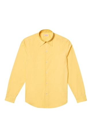 Chemise ajustée en popeline - Jaune pale