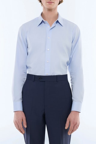 Chemise ajustée en popeline - Ciel