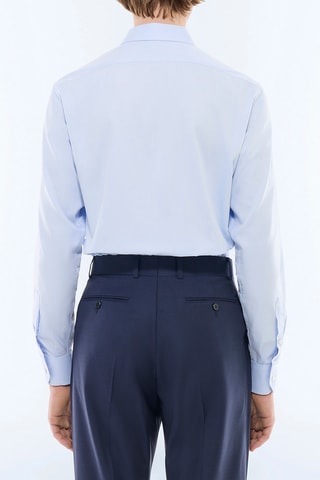 Chemise ajustée en popeline - Ciel