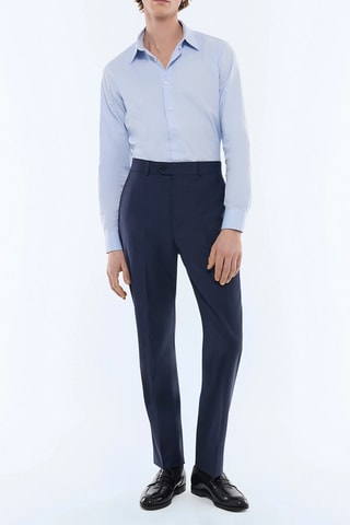 Chemise ajustée en popeline - Ciel