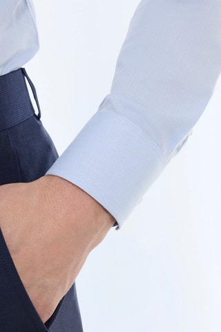 Chemise ajustée en popeline - Ciel