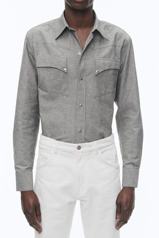 Chemise droite Western - Gris moyen