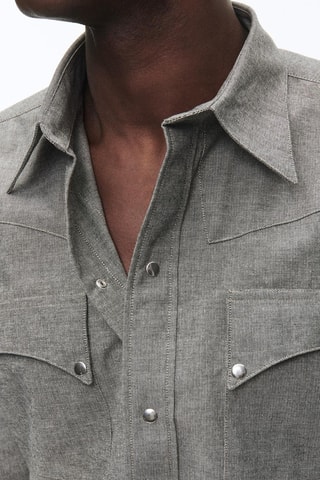 Chemise droite Western - Gris moyen
