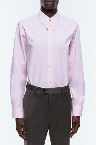 Chemise ajustée en popeline - Rose pale