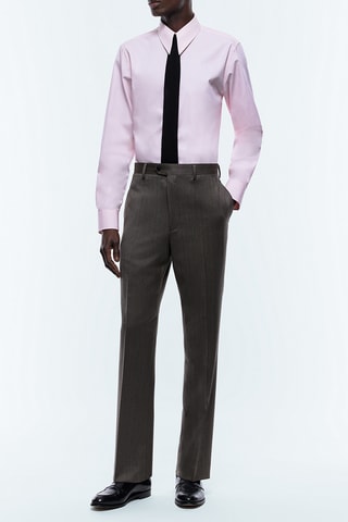 Chemise ajustée en popeline - Rose pale