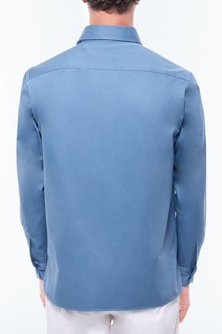 Surchemise droite - Bleu gris