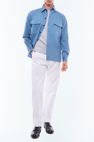 Surchemise droite - Bleu gris