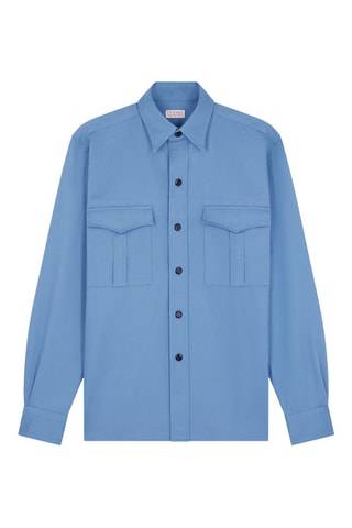 Surchemise droite - Bleu gris