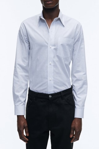 Chemise droite à carreaux - Ecru