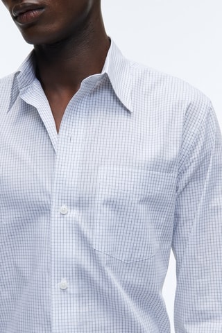 Chemise droite à carreaux - Ecru