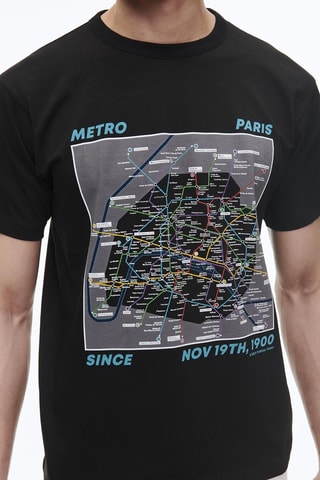 T - shirt à motifs métro - Noir