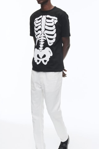 T - shirt à motifs squelette - Noir