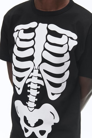 T - shirt à motifs squelette - Noir