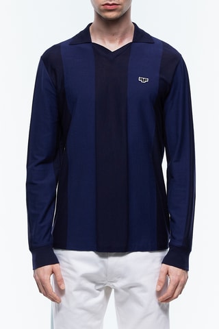 Polo de foot à rayures - Bleu marine