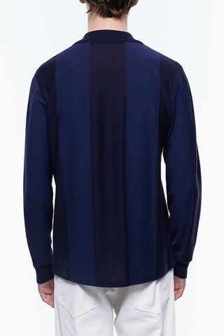 Polo de foot à rayures - Bleu marine