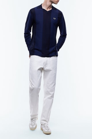 Polo de foot à rayures - Bleu marine