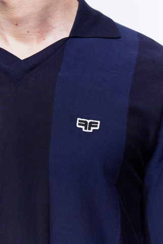 Polo de foot à rayures - Bleu marine