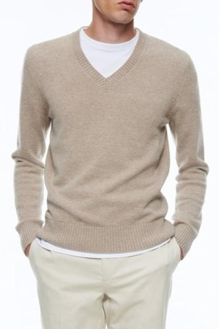 Wollen en Kasjmier Trui - Camel