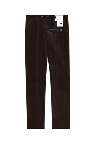 Getailleerde Velours Broek - Bruin