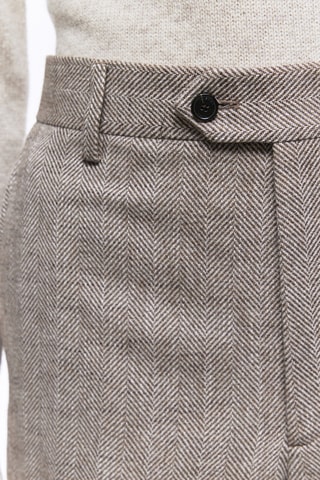 Getailleerde Wollen Broek - Beige