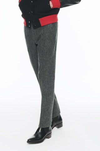 Getailleerde Wollen Broek - Grijs