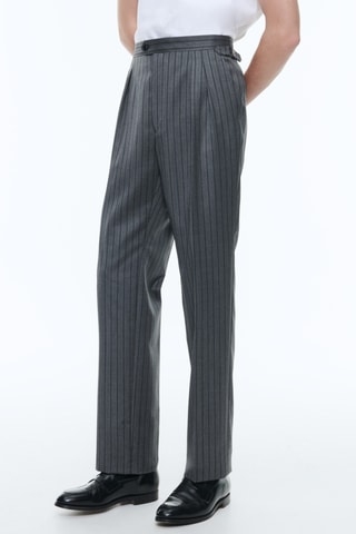 Rechte Wollen Broek - Asgrijs