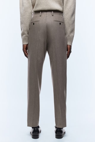 Rechte Wollen Broek - Taupe