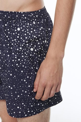 Boxer Sterrenmotief - Marineblauw