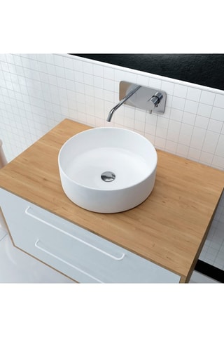 Vasque en céramique ronde à poser Blanc