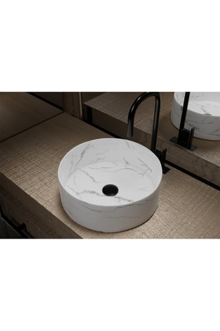 Vasque ronde en céramique à poser Blanc mat