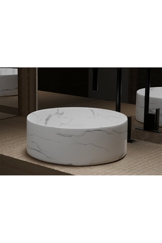 Vasque ronde en céramique à poser Blanc mat