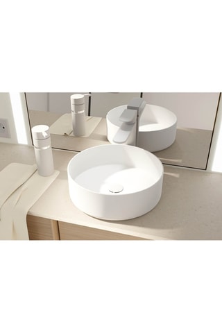 Vasque ronde à poser en céramique - 36 cm - Blanc mat