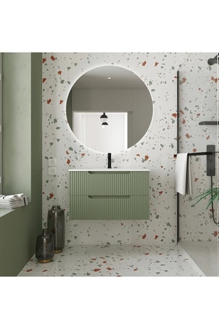 Meuble salle de bain 2 tiroirs - Olive