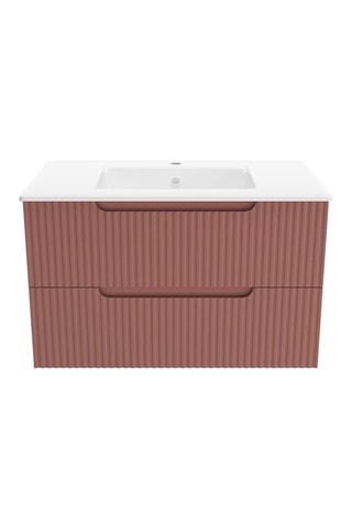 Meuble salle de bain 2 tiroirs - Terracotta