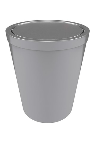 Poubelle de salle de bain à couvercle pivotant - Argenté