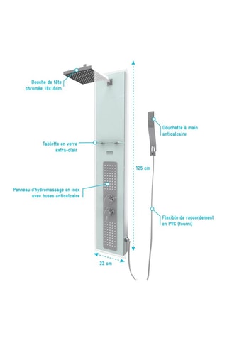 Colonne de douche hydromassante - Blanc