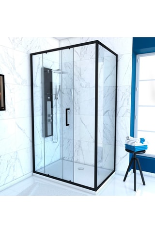Paroi porte de douche coulissante Transparent et noir