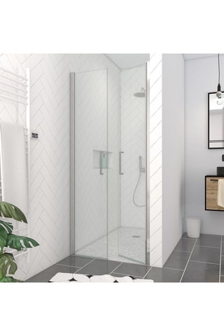 Paroi porte de douche double paroi Flappy - Chromé