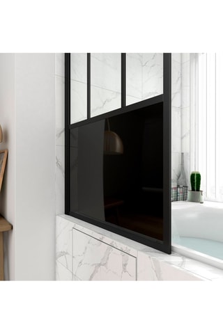 Pare-baignoire pivotant Transparent et noir