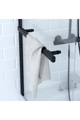 Pare-baignoire pivotant Transparent et noir