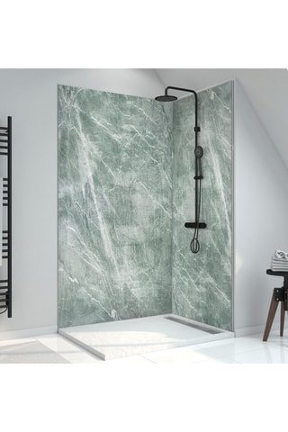 Panneau mural de douche Stone'it avec profilé Vert