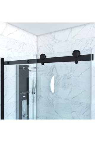 Paroi porte de douche coulissante 
Transparent et noir