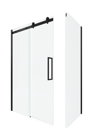 Paroi porte de douche coulissante 
Transparent et noir