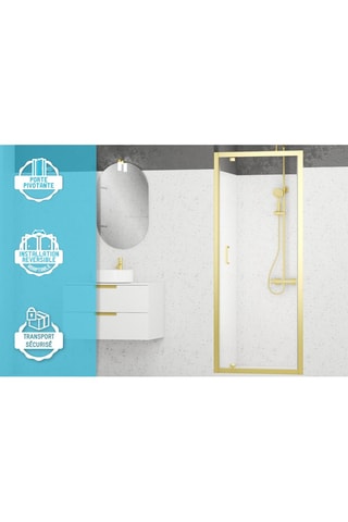 Porte de douche coulissante Doré