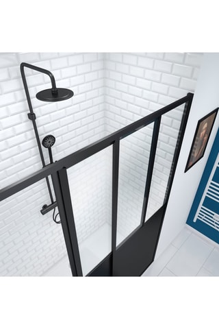 Paroi de douche coulissante Transparent et noir
