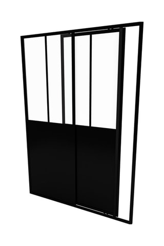Paroi de douche coulissante Transparent et noir
